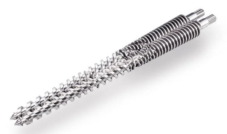 Conical screw barrel for PVC profile pipe plate